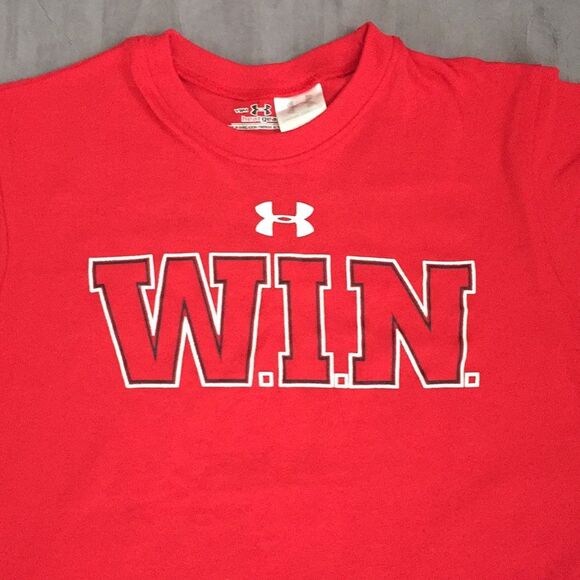 Under Armour Heat Gear T-Shirt Youth Medium Red Short Sleeve - Picture 3 of 4